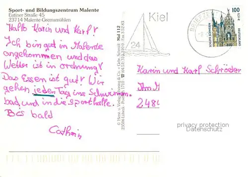 AK / Ansichtskarte Malente Gremsmuehlen Sport  und Bildungszentrum Landessportverband Schleswig Holstein Malente Gremsmuehlen