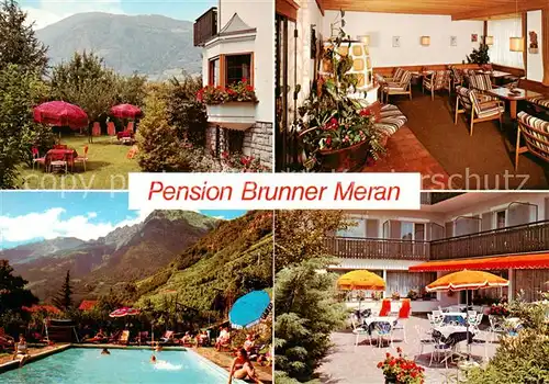 AK / Ansichtskarte Meran_Merano_IT Pension Brunner Swimming Pool 