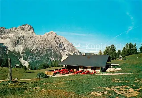 AK / Ansichtskarte Sesto_Sexten_Suedtirol_IT Rifugio Rudi Huette Gruppo dei Tre Scarperi Dolomiti 