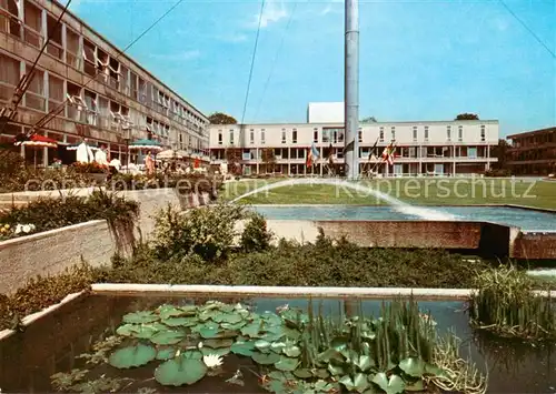 AK / Ansichtskarte Halberg_Schloss_Saarbruecken Saarlaendischer Rundfunk Hoerfunk  und Verwaltungsgebaeude Saarlandwelle Seerosenteich 