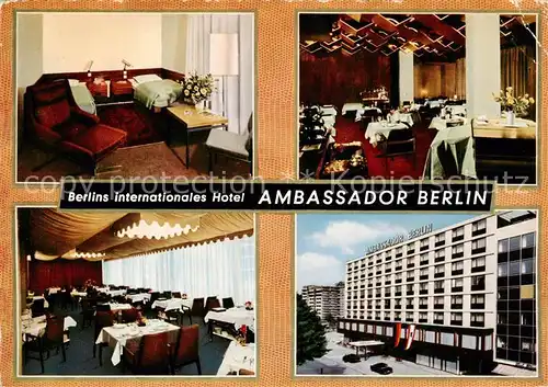 AK / Ansichtskarte Berlin Hotel Ambassador Restaurant Fremdenzimmer Berlin