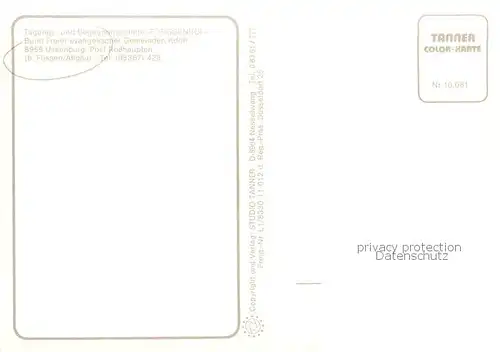 AK / Ansichtskarte Ussenburg_Rosshaupten_Fuessen Tagungs  und Begegnungsstaette Forggenhof 