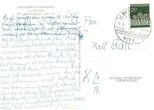 AK / Ansichtskarte Benediktbeuern Alpengasthof Friedenseiche mit Gaestehaus Benediktbeuern
