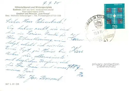 AK / Ansichtskarte Escheck Gasthof Pension zum Kreuz Hoehenluftkurort Escheck
