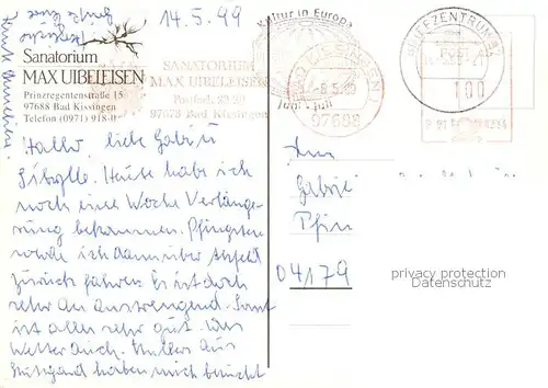 AK / Ansichtskarte Bad_Kissingen Sanatorium Max Uibeleisen Bad_Kissingen