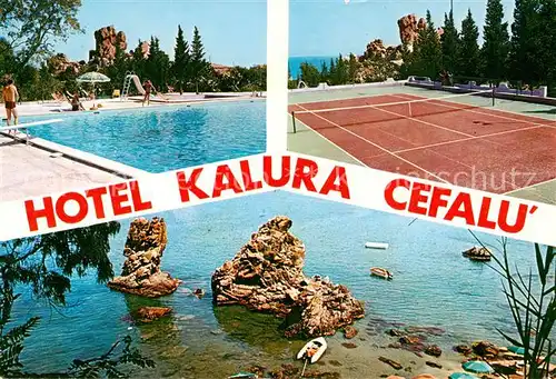 AK / Ansichtskarte Cefalu_Palermo_IT Hotel Kalura Strand Swimming Pool Tennisplatz 
