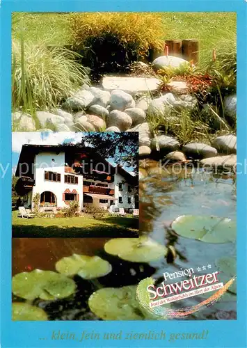 AK / Ansichtskarte Barwies_Tirol_AT Gaestehaus Pension Schweitzer Seerosenteich 