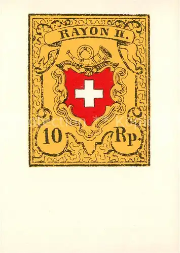 AK / Ansichtskarte Briefmarke_auf_Ak Schweiz Rayon II Briefmarke_auf_Ak