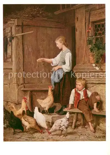 AK / Ansichtskarte Anker_Albert Die Huehner 