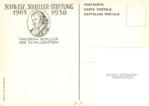 AK / Ansichtskarte Schiller_Friedrich Schweizer Schiller Stiftung  