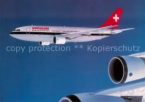 AK / Ansichtskarte Flugzeuge_Zivil swissair Airbus A 310 221 