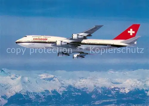 AK / Ansichtskarte Flugzeuge_Zivil Swissair B 747 357  