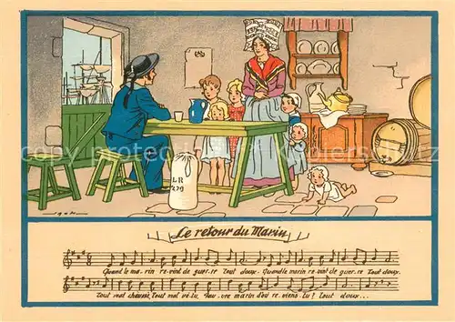 AK / Ansichtskarte Liederkarte Le retour du Morin Liederkarte