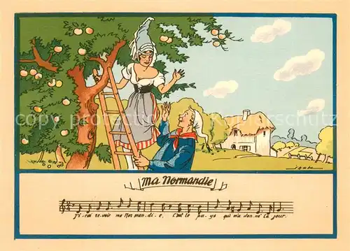 AK / Ansichtskarte Liederkarte Ma Normandia Liederkarte