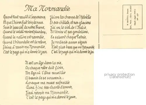 AK / Ansichtskarte Liederkarte Ma Normandia Liederkarte