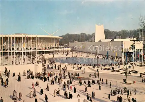 AK / Ansichtskarte Exposition_Universelle_Bruxelles_1958 die Pavilon von U.S.A. und Heiligen Stuhl 