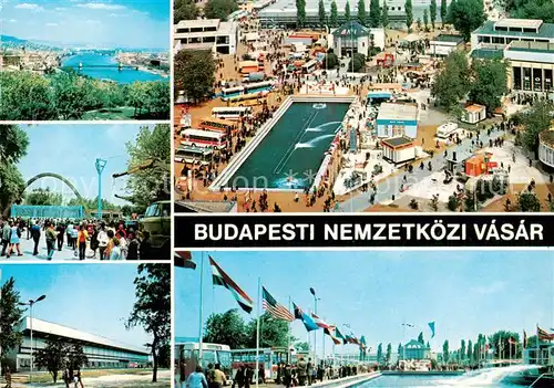AK / Ansichtskarte Budapest_HU Nemzetkoezi Vasar Messegelaende Stadtpanorama mit Donau 
