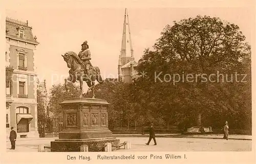 AK / Ansichtskarte Den_Haag_La_Haye_NL Ruiterstandbeld voor Prins Willem I Reiterstandbild Denkmal 