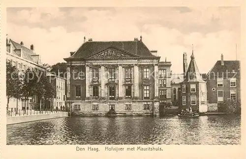 AK / Ansichtskarte Den_Haag_La_Haye_NL Hofvijver met Mauritshuis 