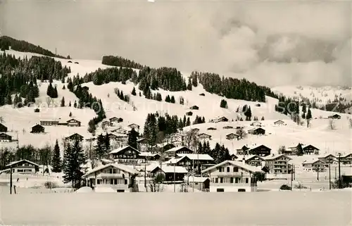 AK / Ansichtskarte Schoenried_BE Gesamtansicht Winter Schnee 