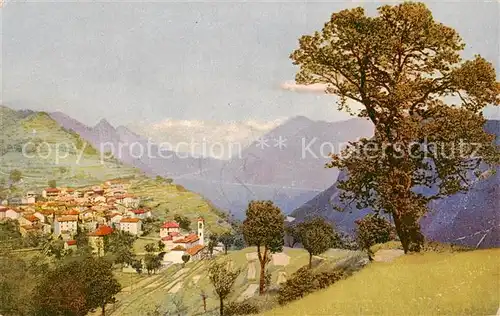 AK / Ansichtskarte Bre__Lugano_TI Gesamtansicht m. Luganer See 