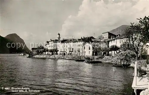 AK / Ansichtskarte Brusino Arsizio_TI Teilansicht am See  m. San Salvatore 