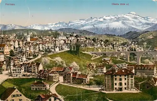 AK / Ansichtskarte Herisau_AR Teilansicht m. Saentis Herisau_AR