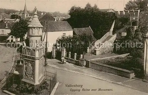 AK / Ansichtskarte Valkenburg_aan_de_Geul Opgang Ruine met Monument Valkenburg_aan_de_Geul