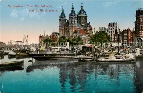 AK / Ansichtskarte Amsterdam__NL Prins Handrikkade met St. Nicolaaskerk 