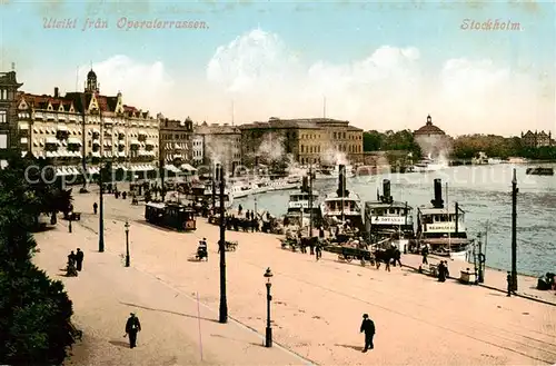 AK / Ansichtskarte Stockholm Ulsiki fran Operaterrassen   Strassenbahn Stockholm