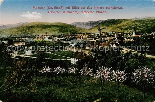 AK / Ansichtskarte Muenster__Elsass_Munster_68_Alsace Gesamtansicht m. hinteres Muenstertal   Feldpost 