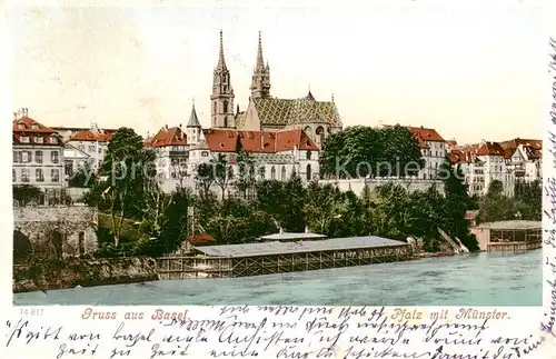 AK / Ansichtskarte Basel_BS Pfalz m. Muenster Basel_BS