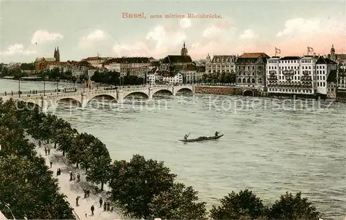 AK / Ansichtskarte Basel_BS Mittlere Rheinbruecke Basel_BS