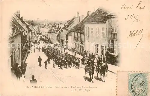 AK / Ansichtskarte Arnay le Duc_21_Cote d_Or Rue Grande et Faubourg Saint Jacques 