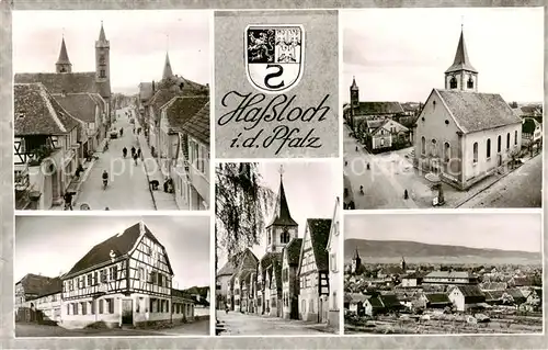 AK / Ansichtskarte  Hassloch_Pfalz Teilansichten m. Fachwerkhaeusern Hassloch Pfalz