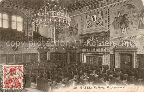 AK / Ansichtskarte Basel_BS Rathaus Grossratsaal Innenansicht Basel_BS