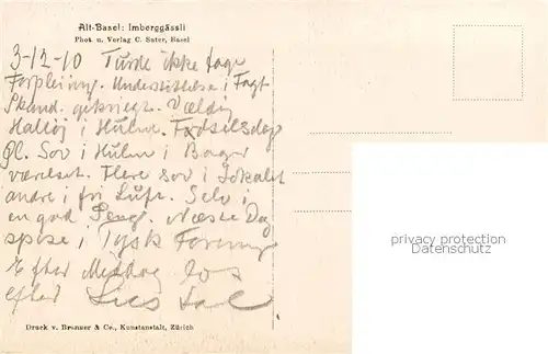 AK / Ansichtskarte Basel_BS Alt Basel Imberggaessli Basel_BS