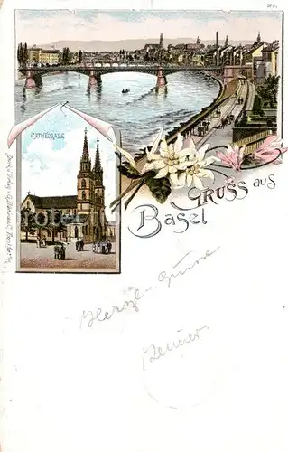 AK / Ansichtskarte Basel_BS Rheinbruecke   Kathedrale Basel_BS