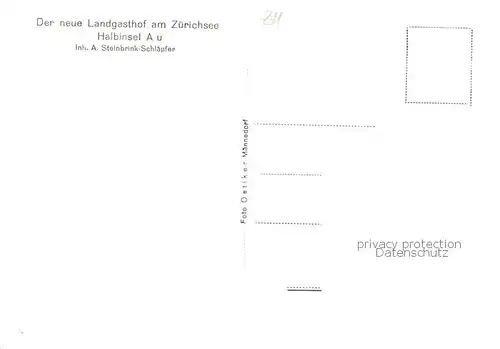 AK / Ansichtskarte Halbinsel_Au_ZH Landgasthof am Zuerichsee 