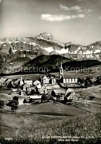AK / Ansichtskarte Schwellbrunn Gesamtansicht m. Saentis Schwellbrunn