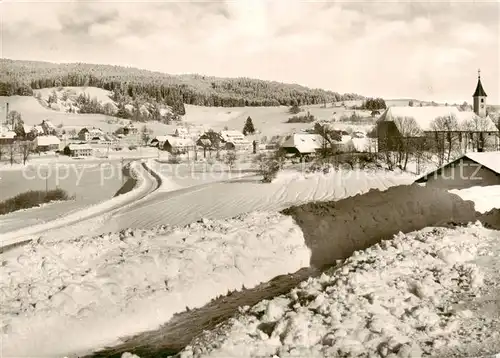 AK / Ansichtskarte  Haeusern_Schwarzwald Teilansicht im Winter m. Hotel Albtalblick Haeusern Schwarzwald