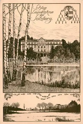 AK / Ansichtskarte  Salzburg__AT Schloss Leopoldskron Federzeichnung 