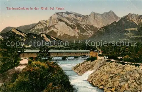 AK / Ansichtskarte Ragaz_Bad_SG Taminamuendung in den Rhein 