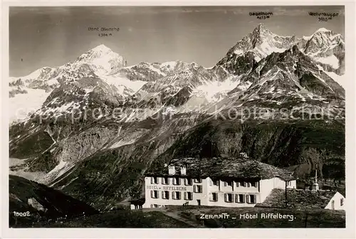 AK / Ansichtskarte Zermatt_VS Hotel Riffelberg m. Gabelhorn u. Dent Blanche Zermatt_VS