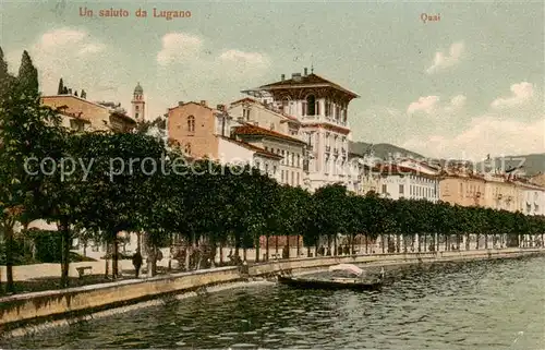 AK / Ansichtskarte Lugano_Lago_di_Lugano_TI Promenade am See 
