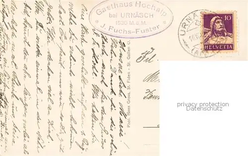 AK / Ansichtskarte Hochalp_1530m_SG Gasthaus Hochalp Aussenansicht 