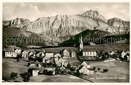 AK / Ansichtskarte Schwellbrunn Gesamtansicht m. Saentis Schwellbrunn