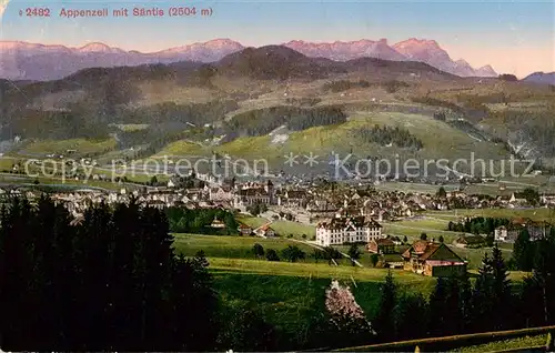 AK / Ansichtskarte Appenzell_IR Gesamtansicht m. Saentis Appenzell IR