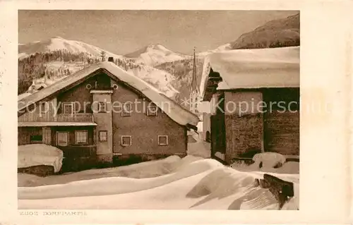AK / Ansichtskarte Zuoz_GR Dorfpartie im Schnee Zuoz_GR