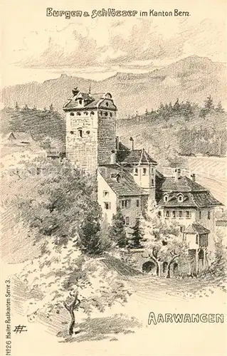 AK / Ansichtskarte Aarwangen_BE Schloss Aussenansicht Kuenstlerkarte 